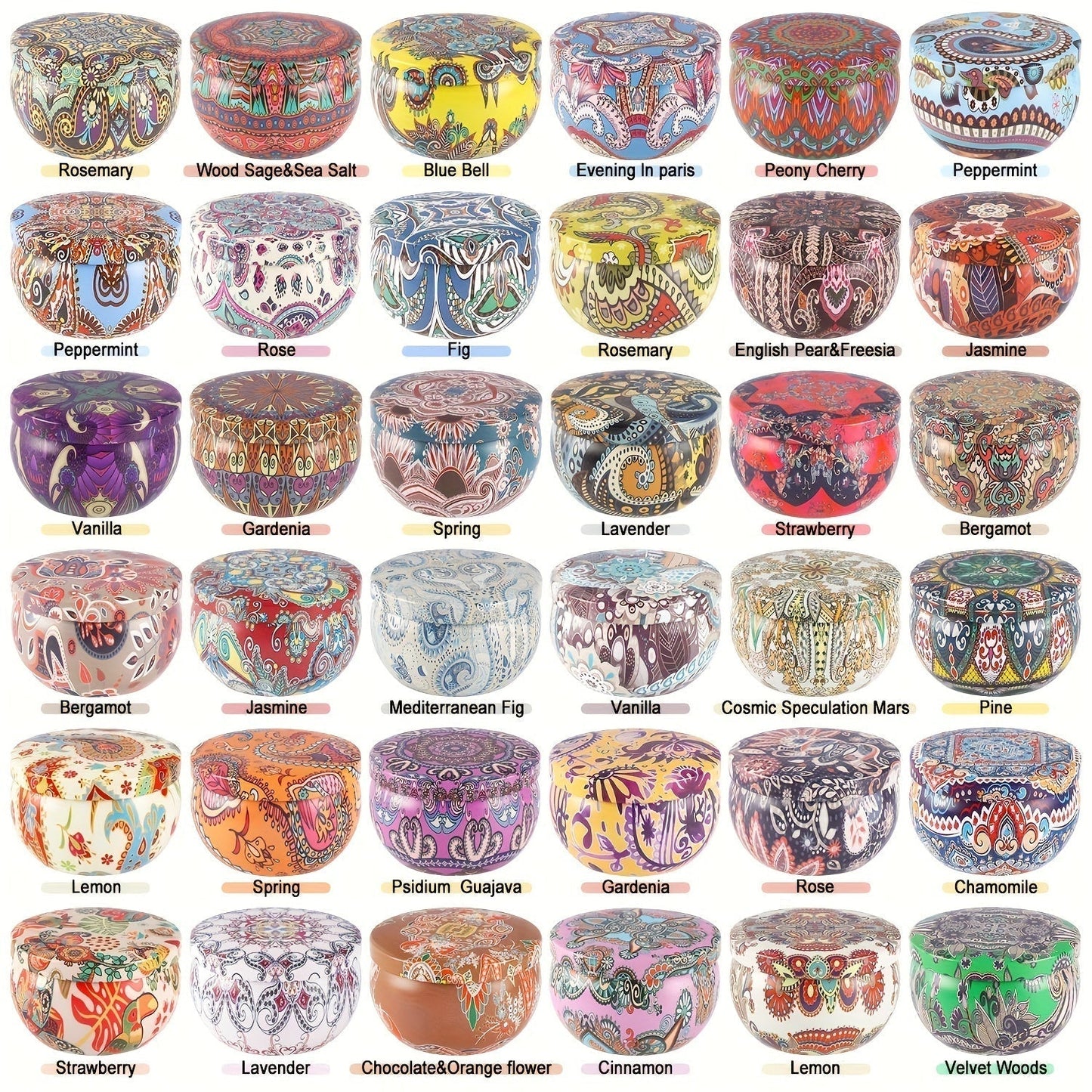 NatureScent - 36 Duftende Stearinlys med Rene Aromaer