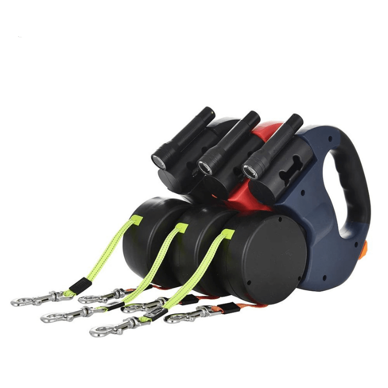 Duoglow Double Dog Leash with LED Light, 360° Rotating Hinge, 30 kg Capacity-2