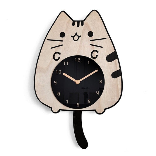 PurrTime - Swinging Cat Wall Clock