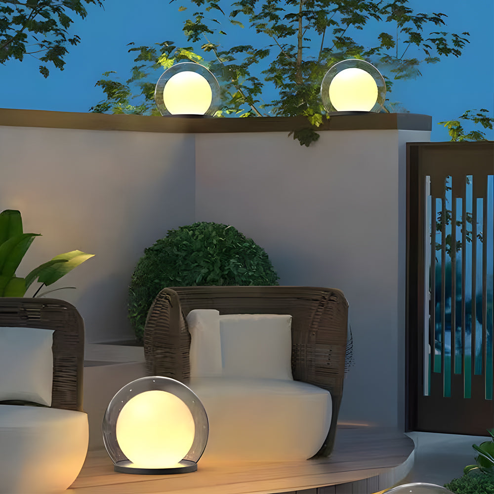 Variant image for Modern Outdoor Solar Pillar Lamp - Weatherproof Garden Light with Dual-Layer Moonlight Design-7