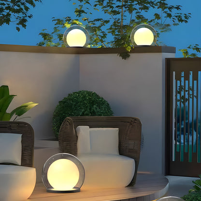 Variant image for Modern Outdoor Solar Pillar Lamp - Weatherproof Garden Light with Dual-Layer Moonlight Design-7