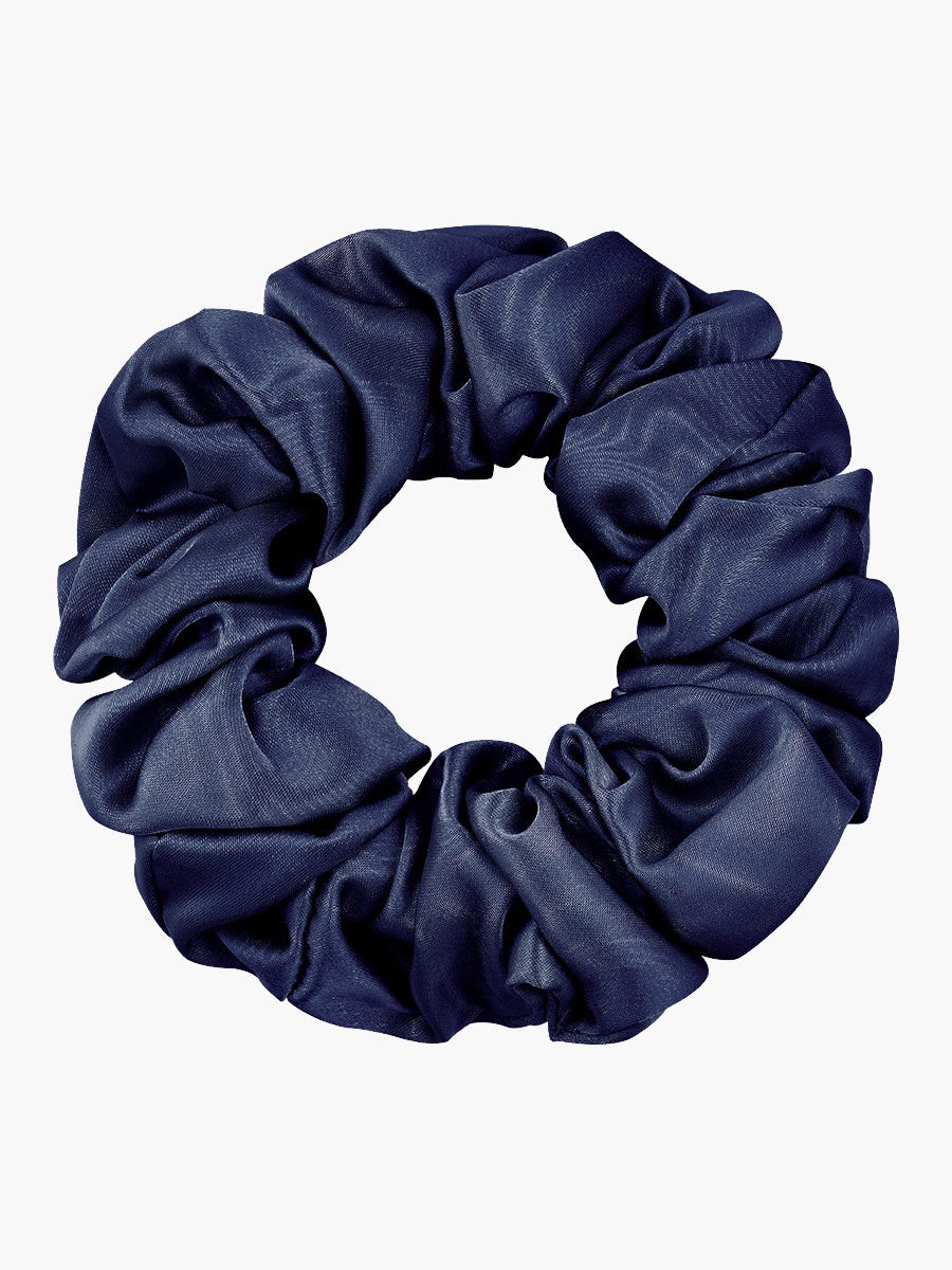 VelvetSilk - Midnight Silk Hair Scrunchies (3.5 cm)