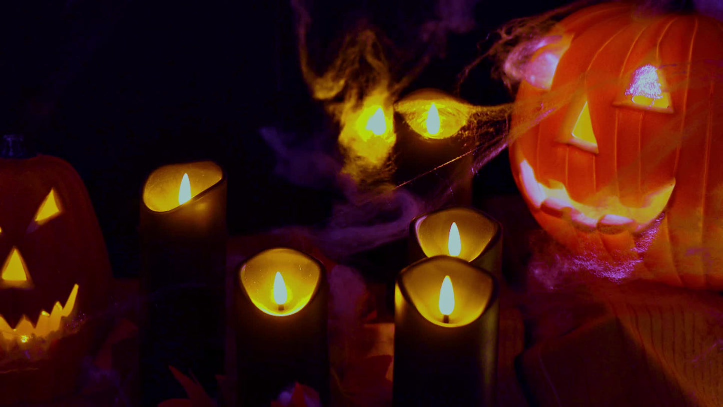 MystiFlame - 5-Piece LED Candle Set with Black Finish