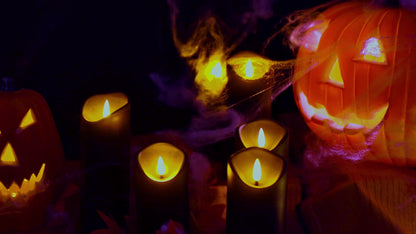 MystiFlame - 5-Piece LED Candle Set with Black Finish