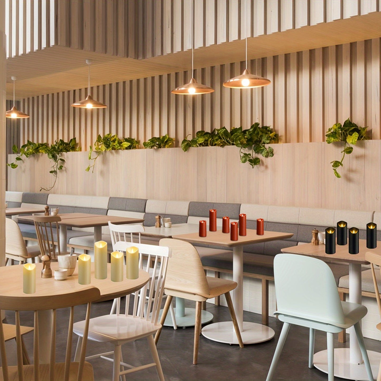 MystiFlame - 5-Piece LED Candle Set with Black Finish