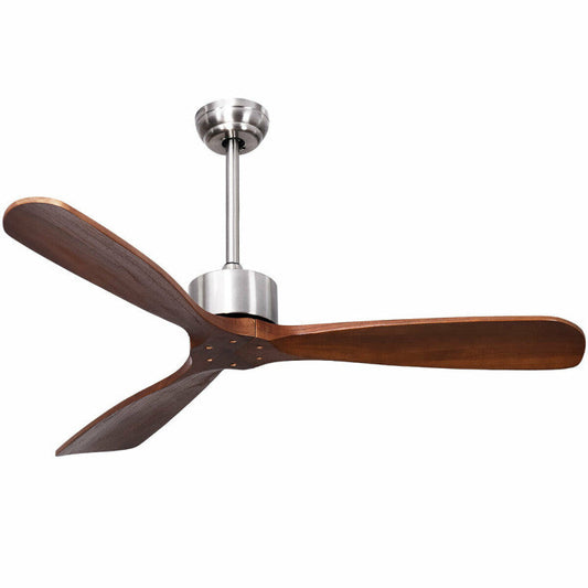 52 Inch Modern Brushed Nickel Finish Ceiling Fan with Remote Control 0
