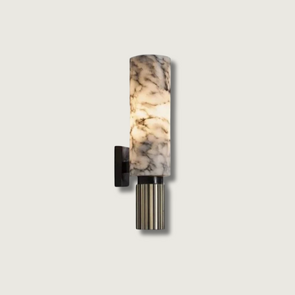 AuraStone – Marble Wall Lamp with Copper Accents