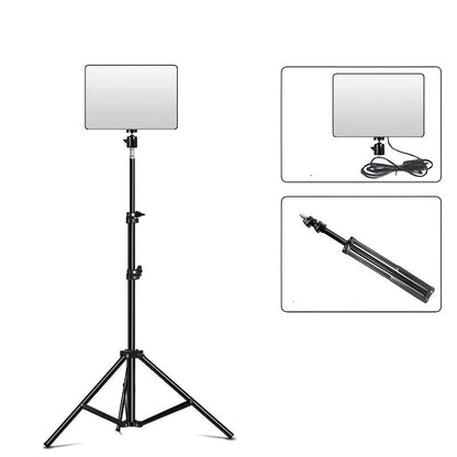 Adjustable LED Light Stand for Photography and Video – 1.1m Height, Sturdy Aluminum Tripod with Lamp-4