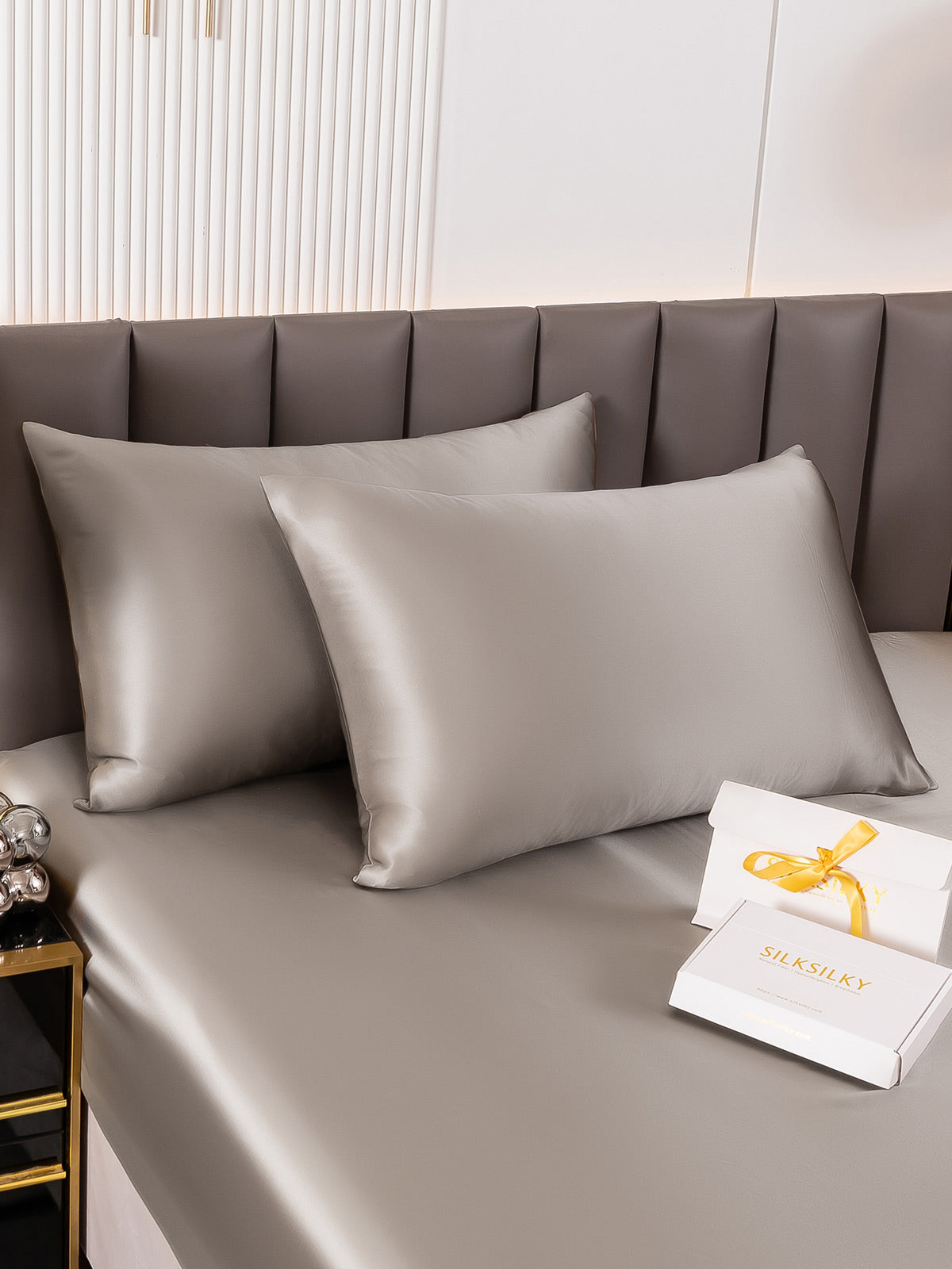 DreamSilk - 2-Pack Mulberry Silk Pillowcases with Hidden Zipper Closure