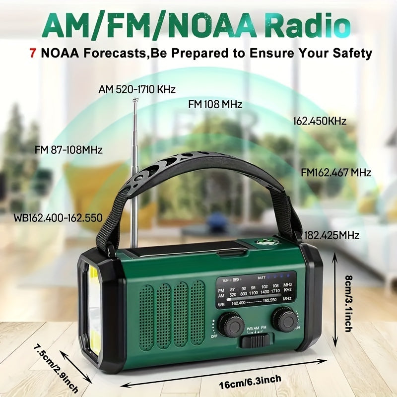 All-in-One Emergency Radio with Flashlight, Solar Panel, USB Charger, and NOAA Weather Access – Compact Survival Device-3