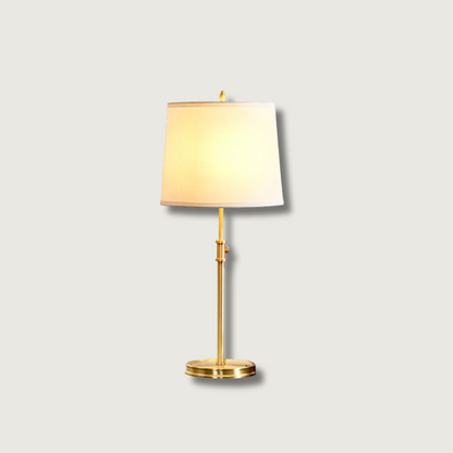LuxeGlow – Classic Brass Table Lamp with Linen Shade
