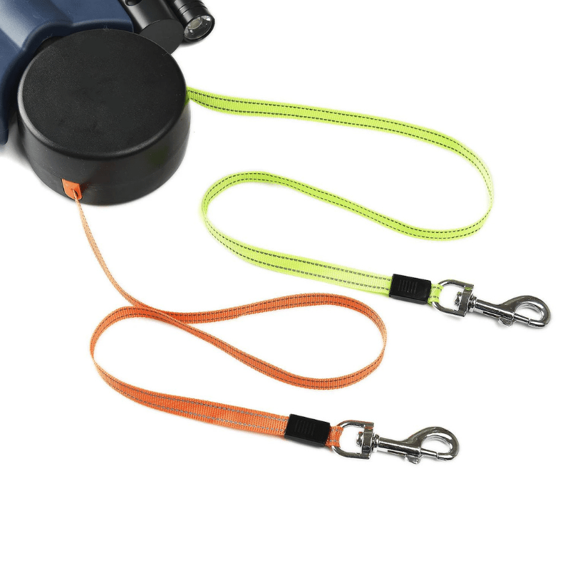 Duoglow Double Dog Leash with LED Light, 360° Rotating Hinge, 30 kg Capacity-4