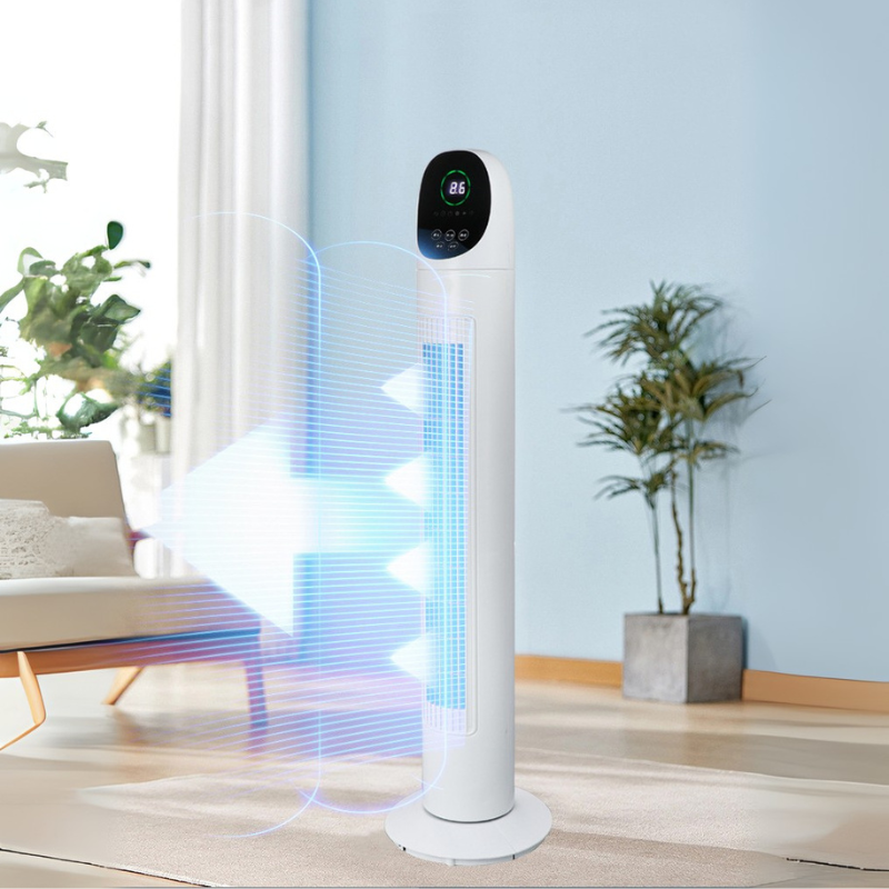 80° Oscillating Tower Fan – 42-Inch Slim Design with Smart Display & Remote | Powerful & Quiet | For Living Room & Workspace