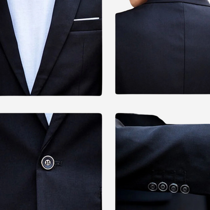 Elegant Slim-Fit Men's Suit - Versatile Black Suit for Weddings & Formal Events-5
