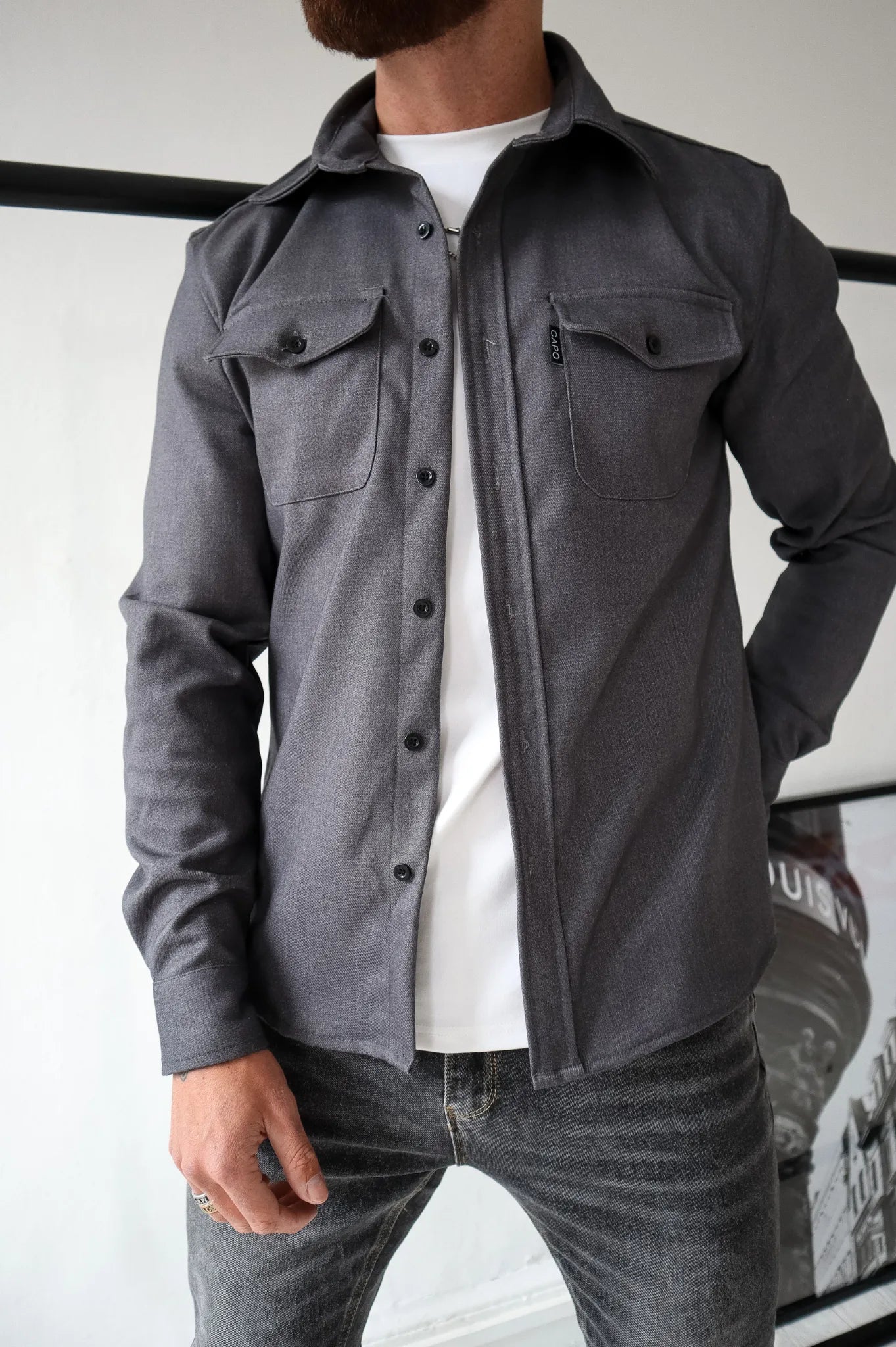 TailorEdge | Buttoned Shirt Jacket for Men with Chest Pockets