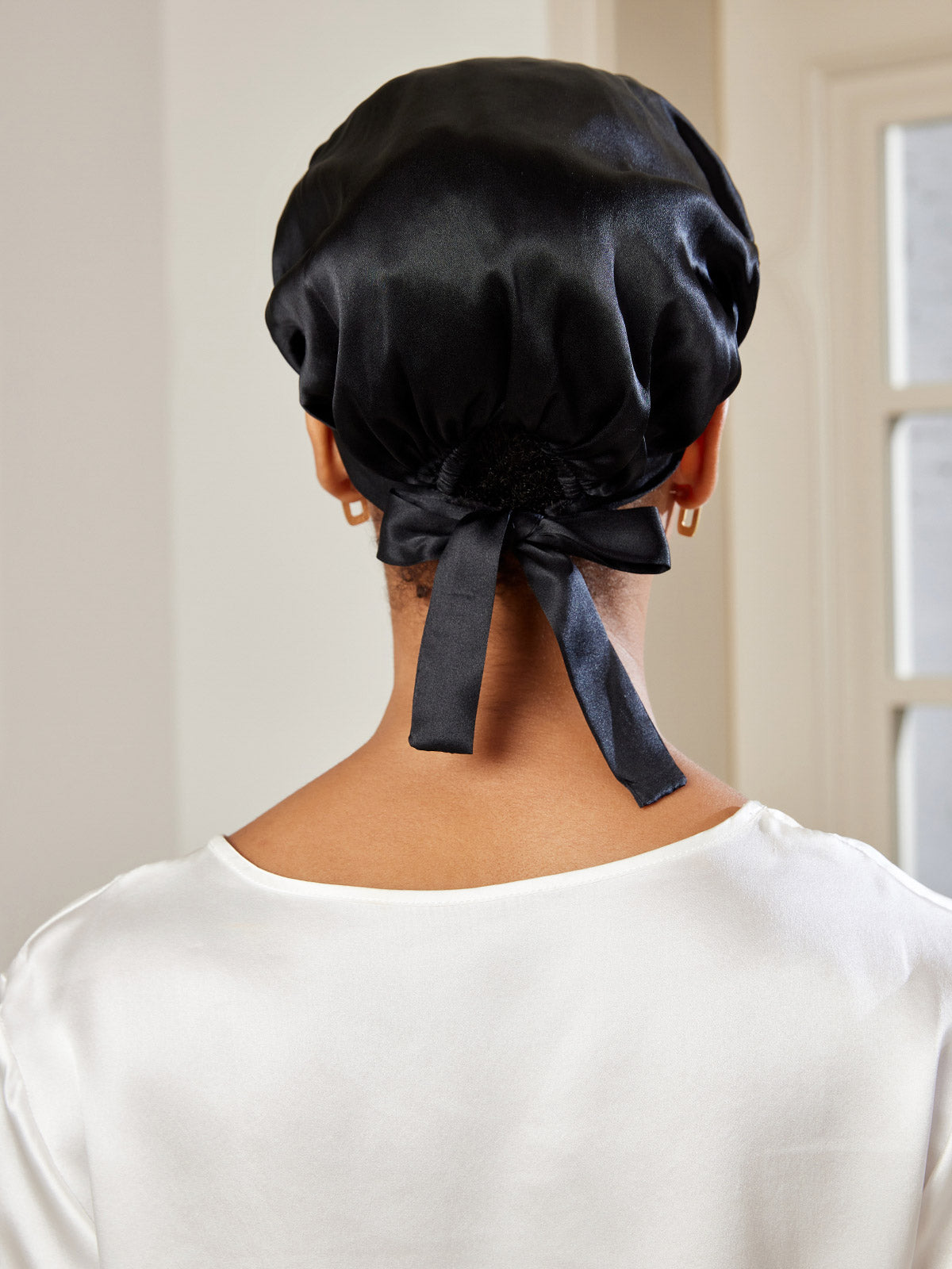 SilkCrown - Classic Silk Sleep Cap with Ribbon