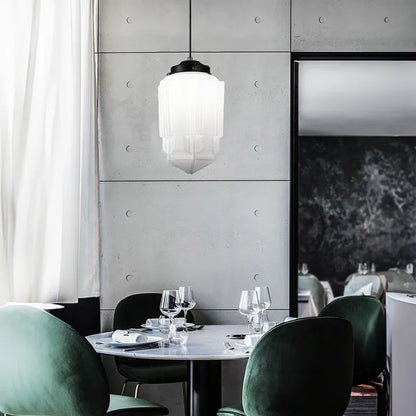 GlasLuxe - Retro Geometrisk Pendellampe