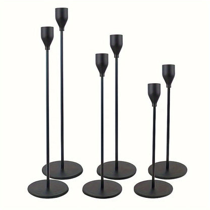 MajesticFlicker – Sophisticated Black and Gold Candelabra Set for Elegant Events