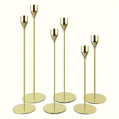 MajesticFlicker – Sophisticated Black and Gold Candelabra Set for Elegant Events