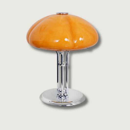 RetroGlow – Orange Glass Desk Lamp