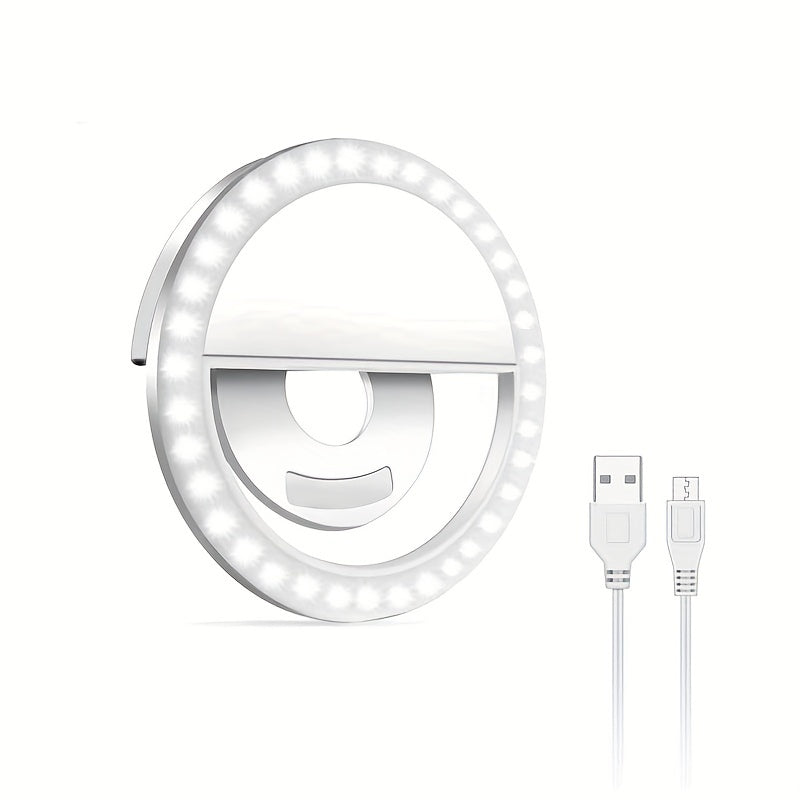 LED Selfie Ring Light with Rechargeable Battery – Perfect Circle Light for Makeup and Photography, Compatible with Phones and Computers-1
