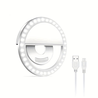 LED Selfie Ring Light with Rechargeable Battery – Perfect Circle Light for Makeup and Photography, Compatible with Phones and Computers-1