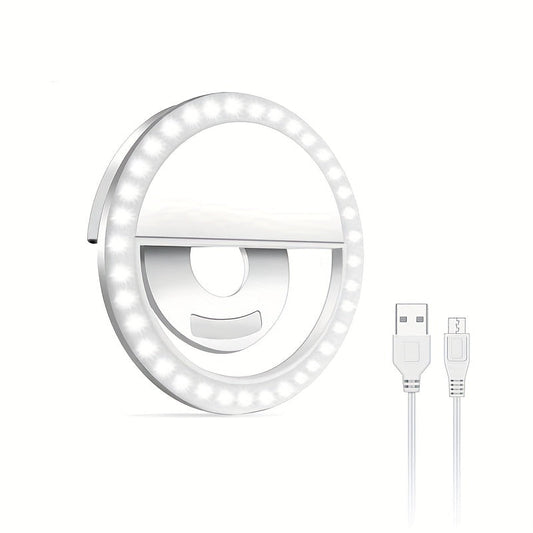 LED Selfie Ring Light with Rechargeable Battery – Perfect Circle Light for Makeup and Photography, Compatible with Phones and Computers-1