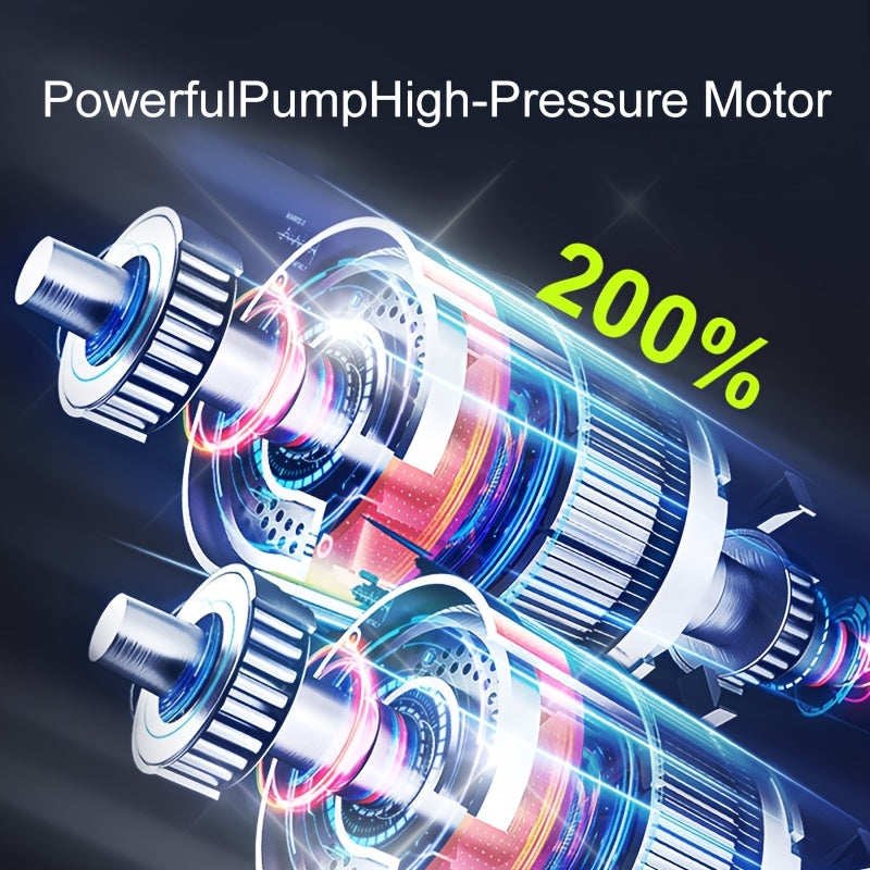 Portable Air Compressor with LCD Screen and LED Light – 150 PSI Inflator for Cars, Bikes, and Sports Equipment-5