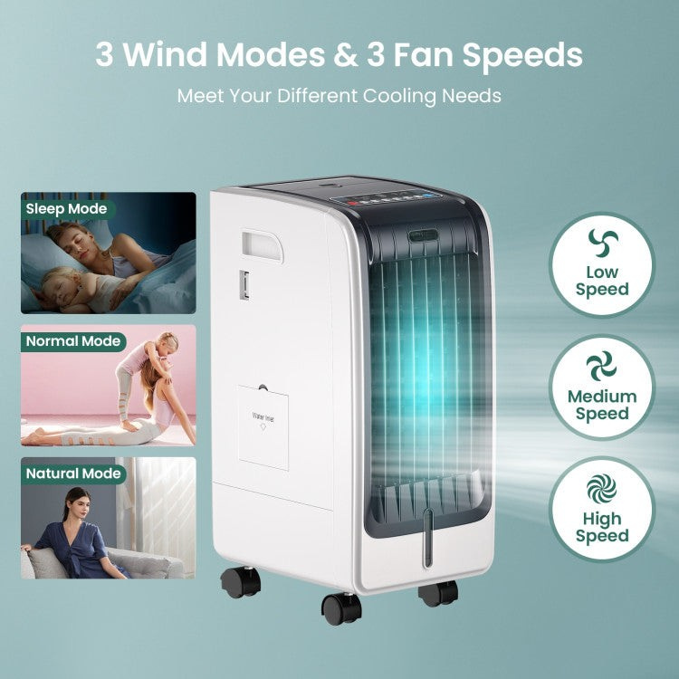 110V Portable Evaporative Cooler – 3-Speed Air Fan with 8-Hour Timer Function | Adjustable Breeze | For Home & Personal Comfort