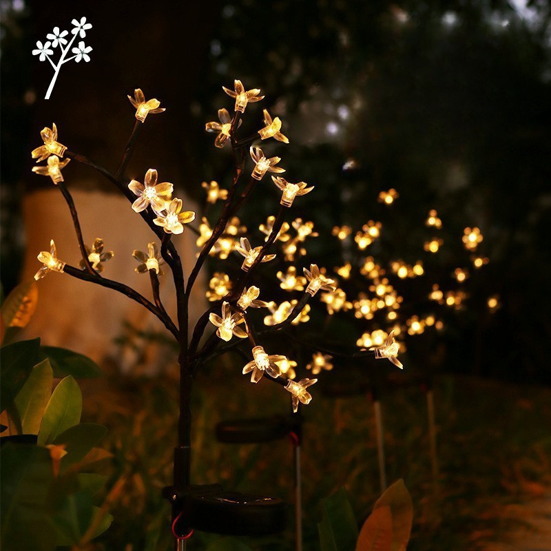 Solar Wild Fennel Lights - 6-Pack Solar Garden Lights with 15 Warm White LEDs