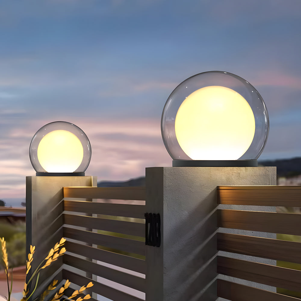 Variant image for Modern Outdoor Solar Pillar Lamp - Weatherproof Garden Light with Dual-Layer Moonlight Design-10