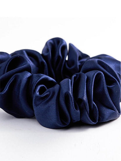 VelvetSilk - Midnight Silk Hair Scrunchies (3.5 cm)