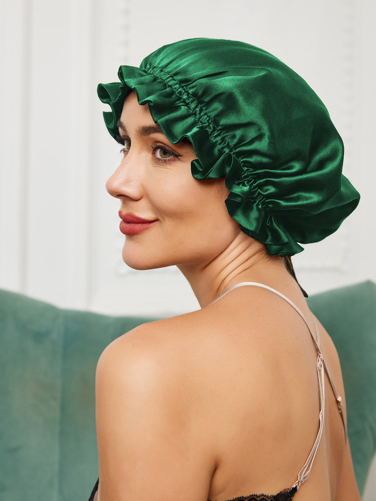 LuxeSilk - Double-Layer Silk Sleep Hat with Ribbon