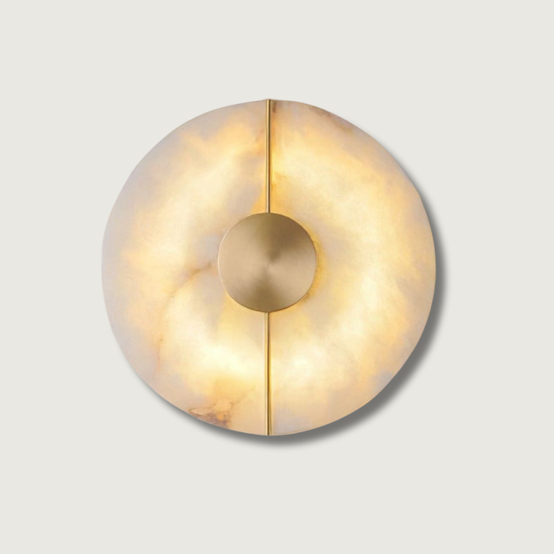 StoneLuxe – Art Deco Væglampe med Fint Sten Detalje