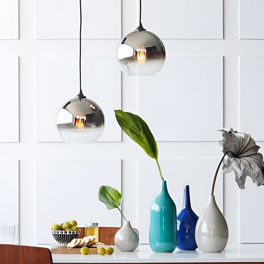 CrystalSphere - Elegant Glass Globe Ceiling Lamp