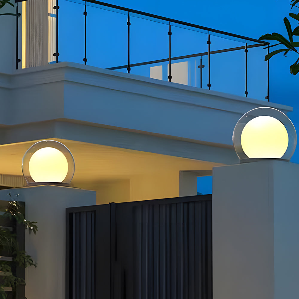 Variant image for Modern Outdoor Solar Pillar Lamp - Weatherproof Garden Light with Dual-Layer Moonlight Design-9
