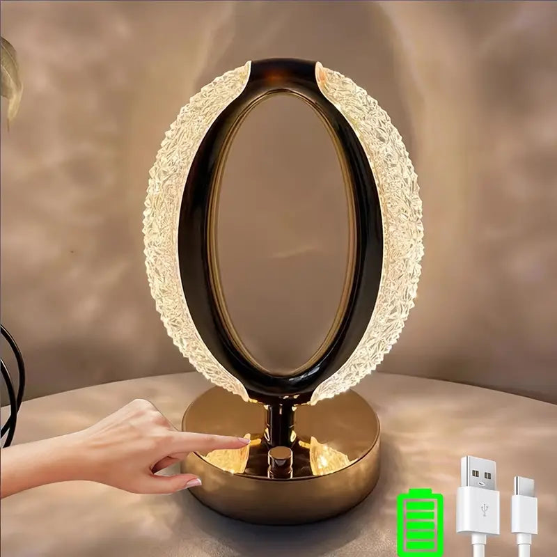CrystalShine - Lampada da Tavolo in Cristallo Moderna con Estetica Lussuosa