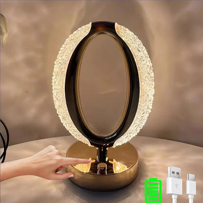 CrystalShine - Lampada da Tavolo in Cristallo Moderna con Estetica Lussuosa