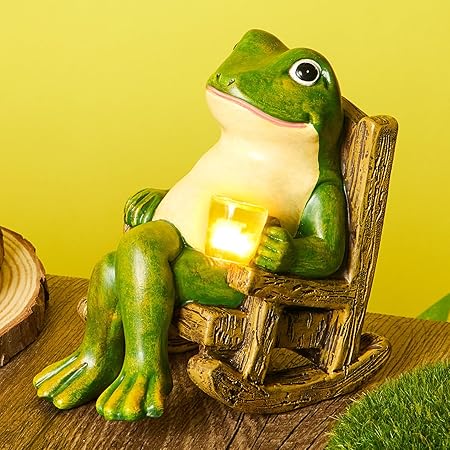 FrogShine - Sculpture d'éclairage solaire de jardin