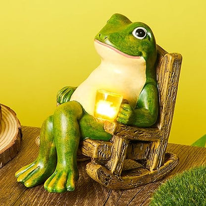 FrogShine - Sculpture d'éclairage solaire de jardin