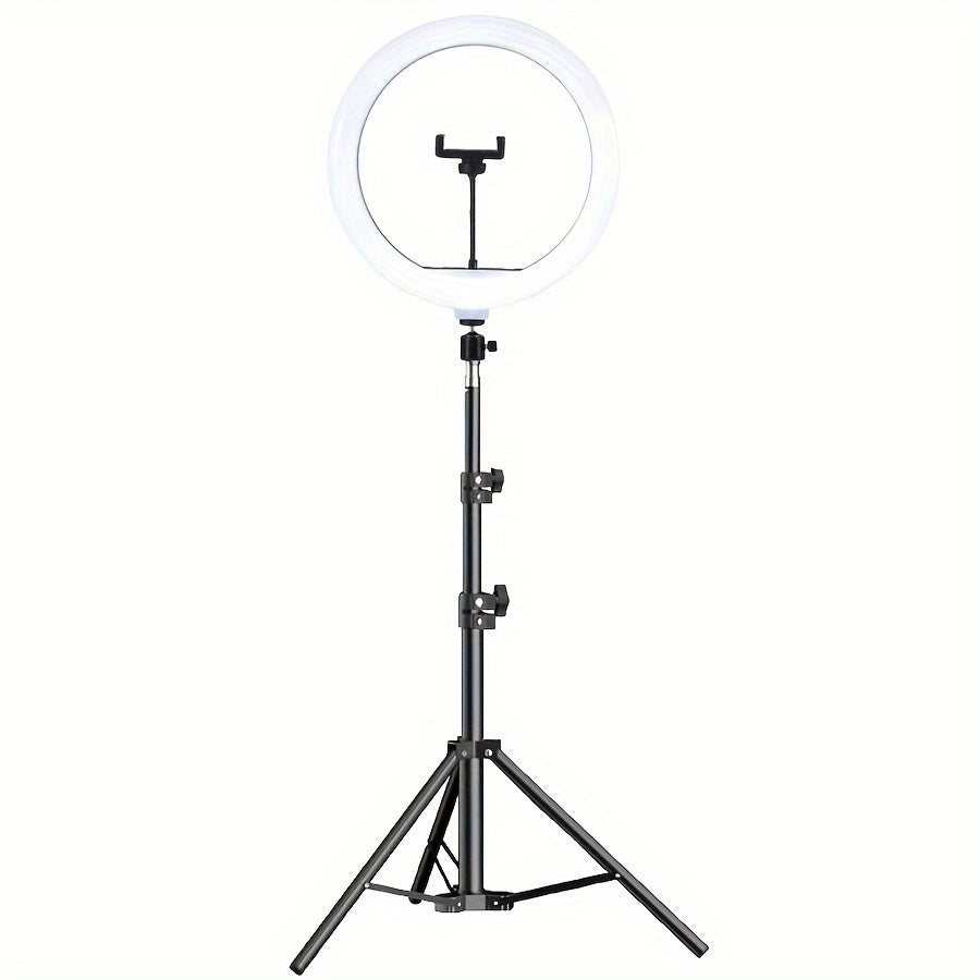 LED Ring Light with Adjustable Tripod and Phone Holder for Selfies and Video Recording-2