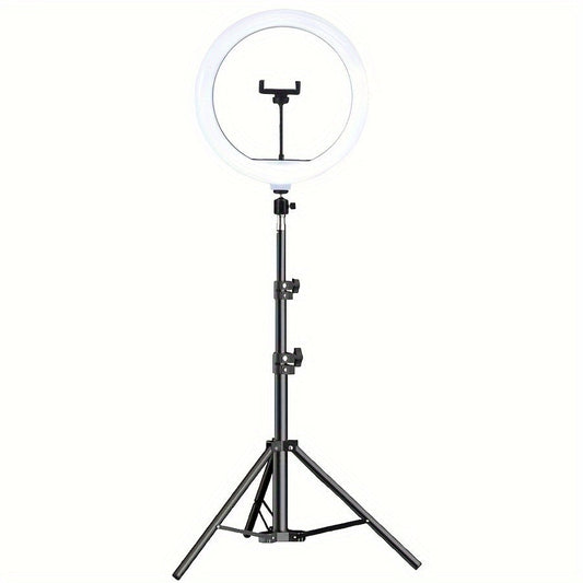 LED Ring Light with Adjustable Tripod and Phone Holder for Selfies and Video Recording-2