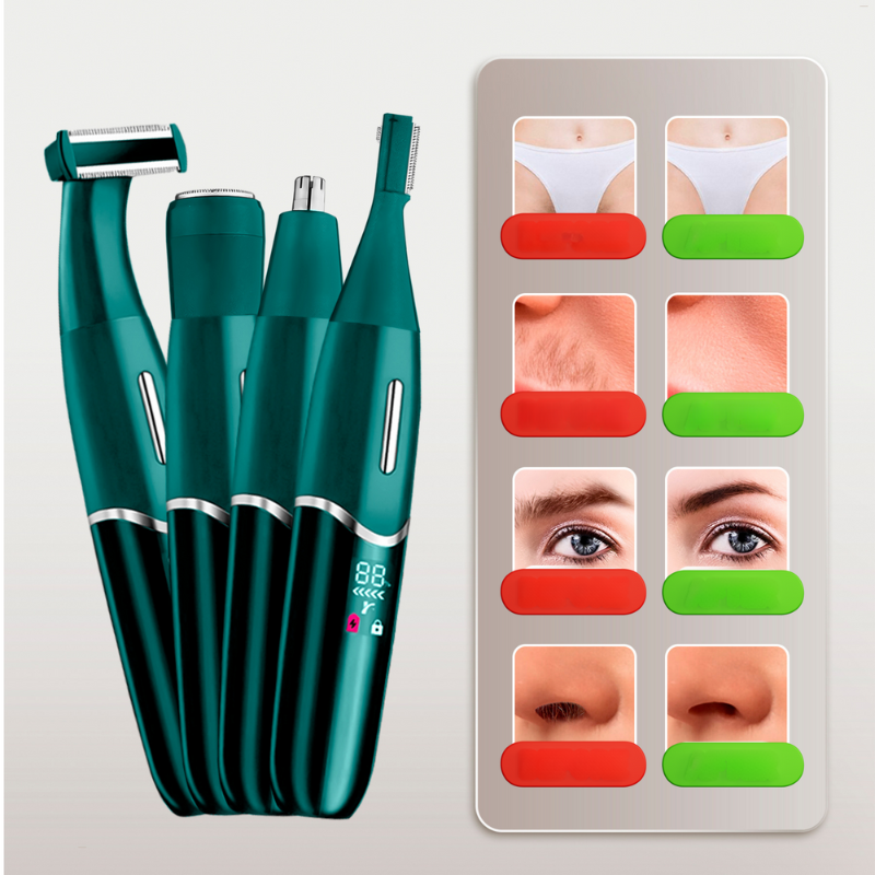 TrimEase - 4-in-1 Bikini Trimmer in Classic Green