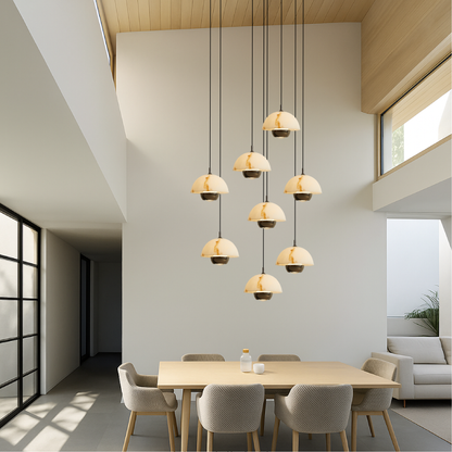 8 Heads Natural Marble Stair Chandelier 3