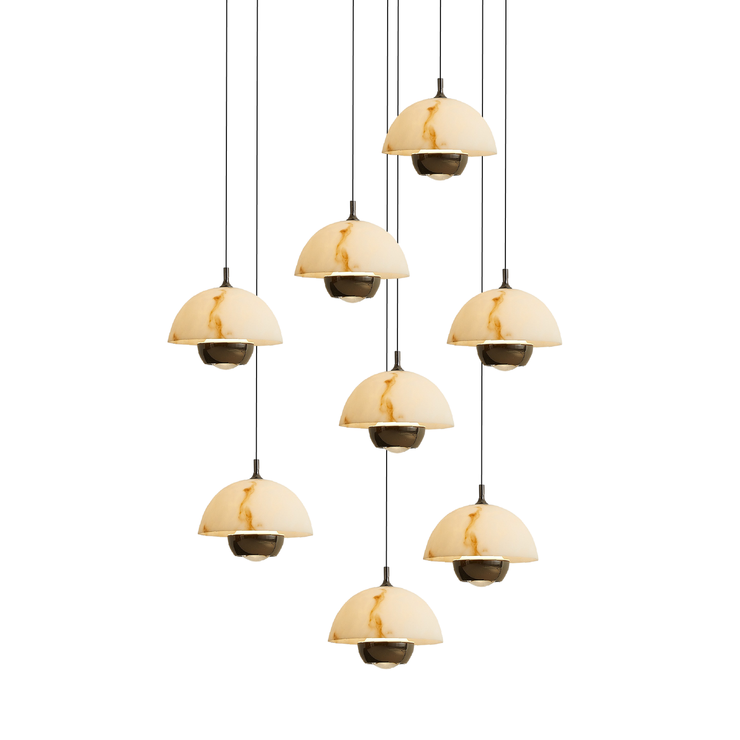 8 Heads Natural Marble Stair Chandelier 5