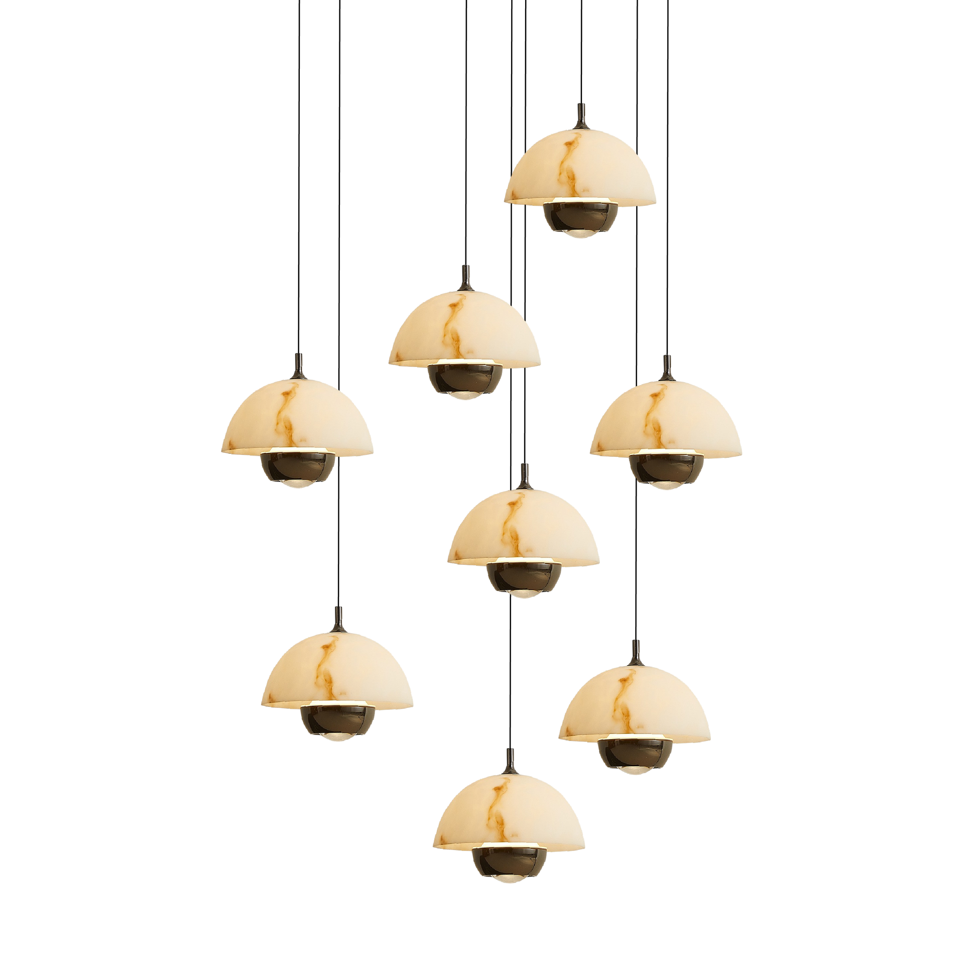 8 Heads Natural Marble Stair Chandelier 5