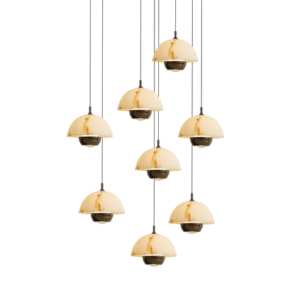 8 Heads Natural Marble Stair Chandelier 5