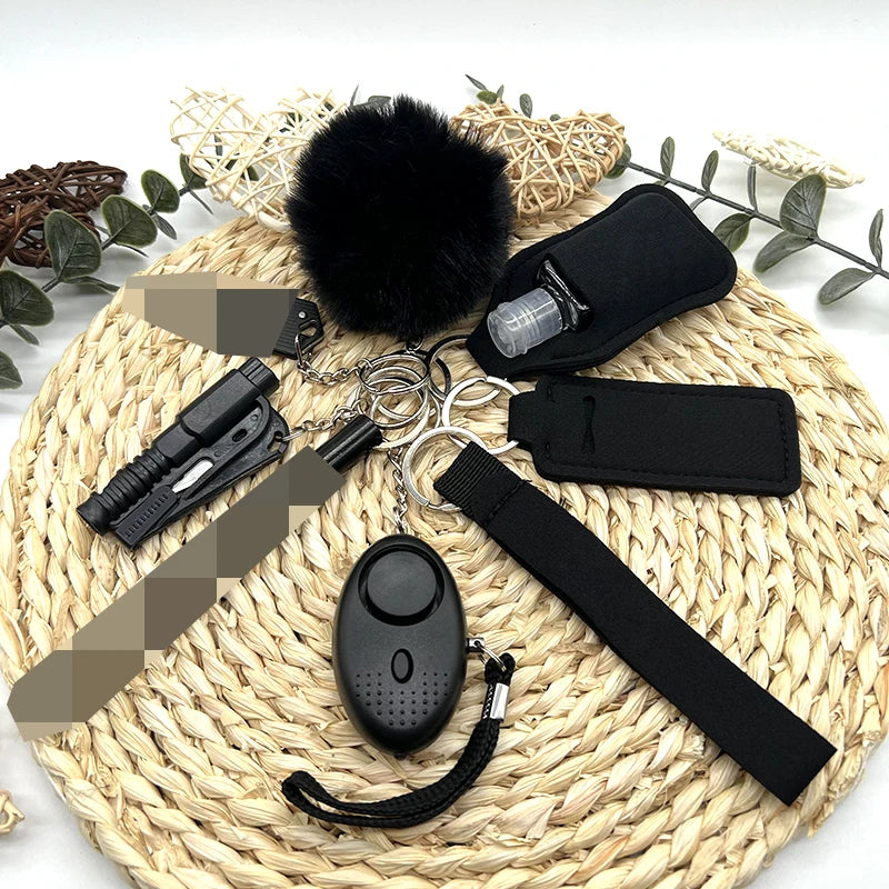 9-Piece Outdoor Self Defense Keychain Set for Women – Compact, Durable, Stylish Protection 0