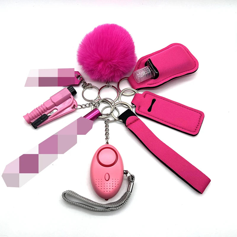 9-Piece Outdoor Self Defense Keychain Set for Women – Compact, Durable, Stylish Protection 3