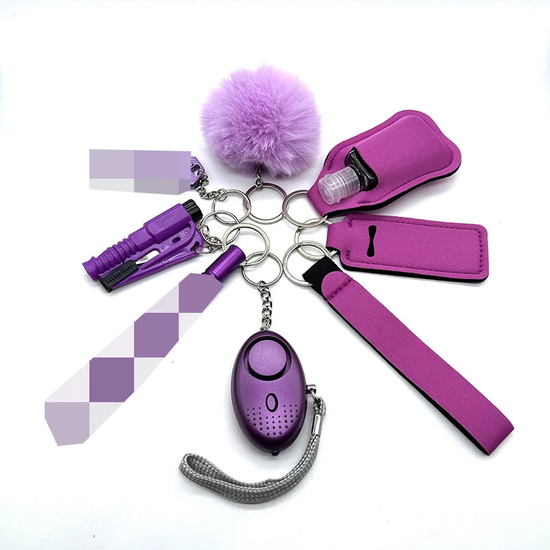 9-Piece Outdoor Self Defense Keychain Set for Women – Compact, Durable, Stylish Protection 4